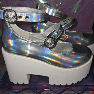 Dolls Kill Stardust Hit The City Platform Mary Janes - size 9